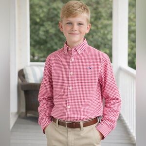 Vineyard Vines Red Gingham Performance Shirt